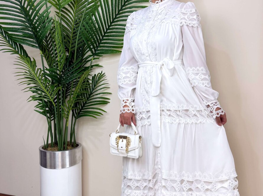 beyaz-ithal-fransiz-dantel-elbise-tesettur-