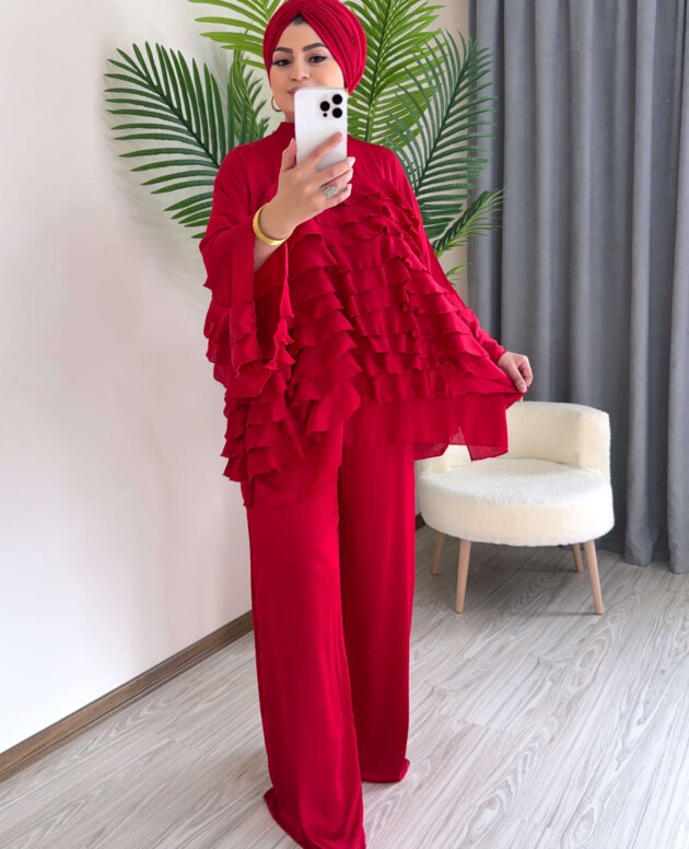 kirmizi-tasarim-takim-tesettur-pantolon-