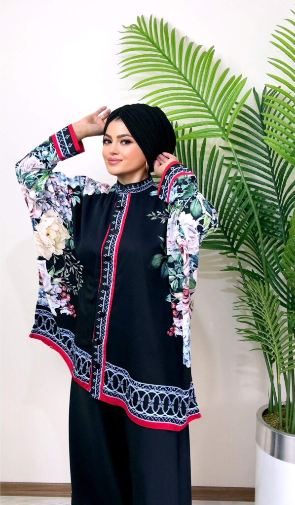 lusso-siyah-ithal-takim-tesettur-