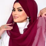 Bordo Dolgulu Drape Şallı Bone