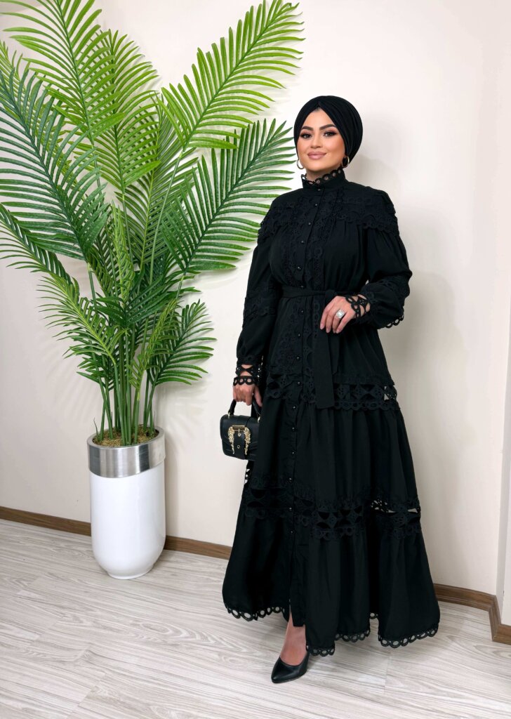 siyah-ithal-fransiz-dantel-elbise-