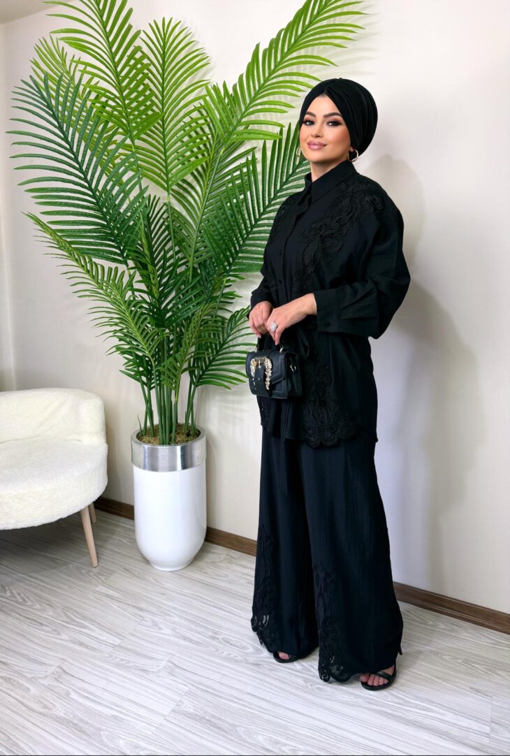 Lüxe noir siyah pantolon takım