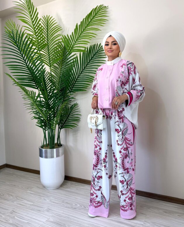 Pembe ithal pantolon takım