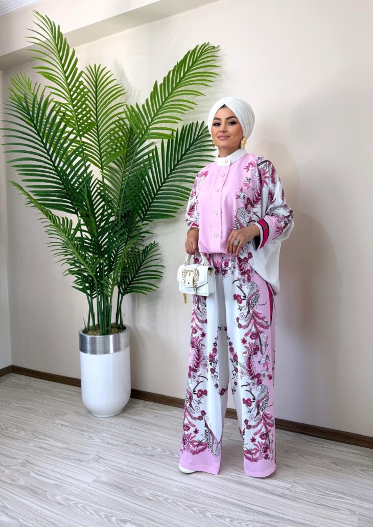 Pembe ithal pantolon takım