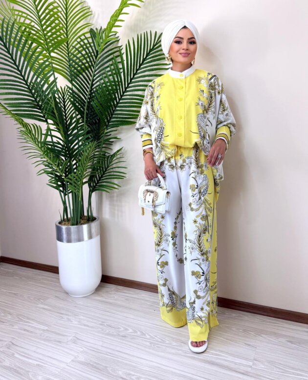 Sarı ithal pantolon takım
