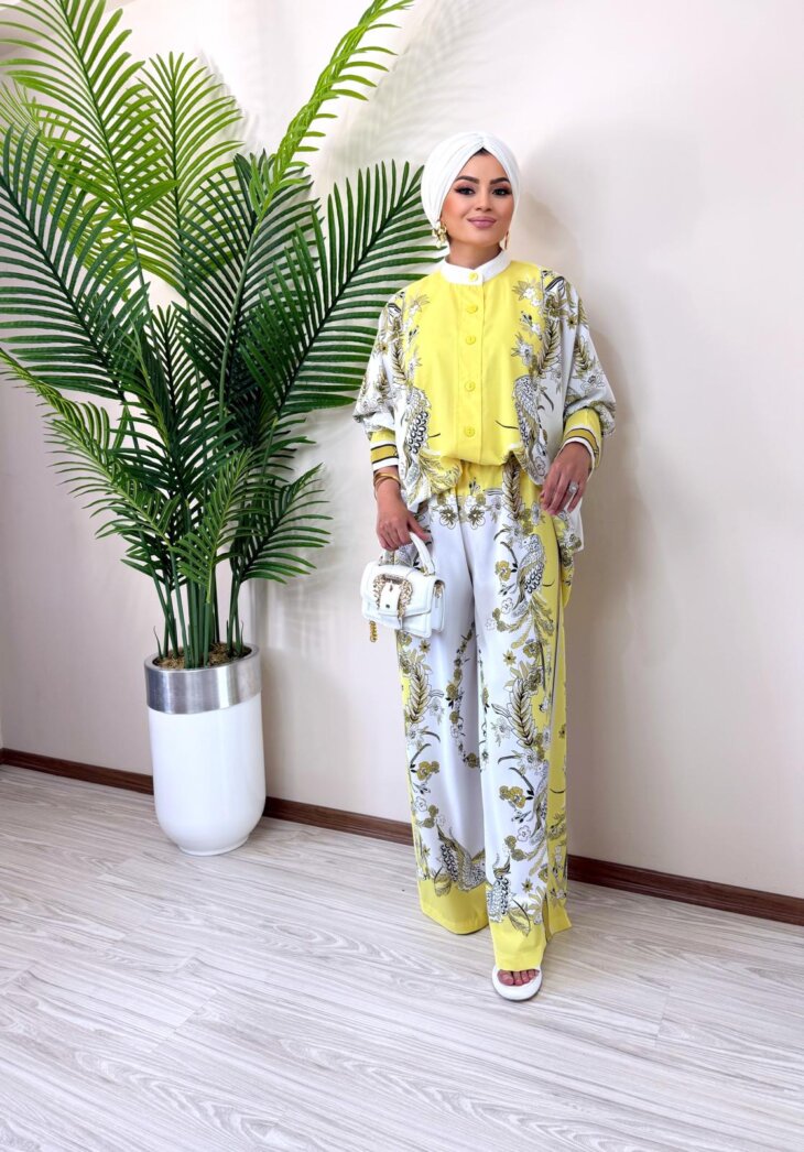 Sarı ithal pantolon takım