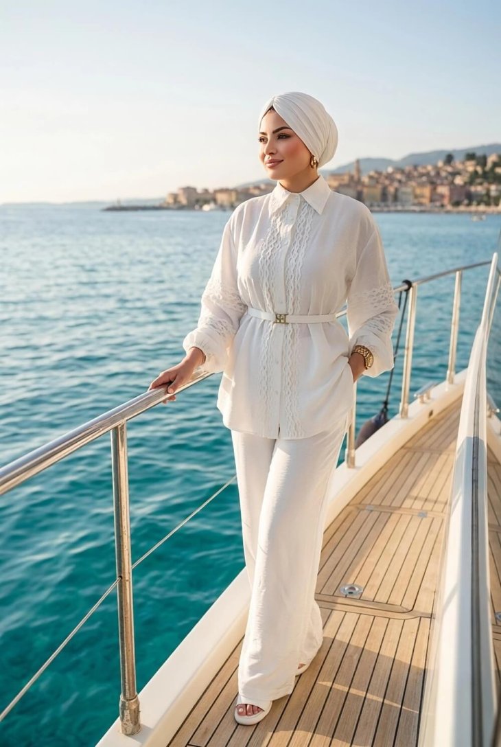 Blanqa beyaz suit tesettür takım modern şık kadın kombin ceket pantolon takım