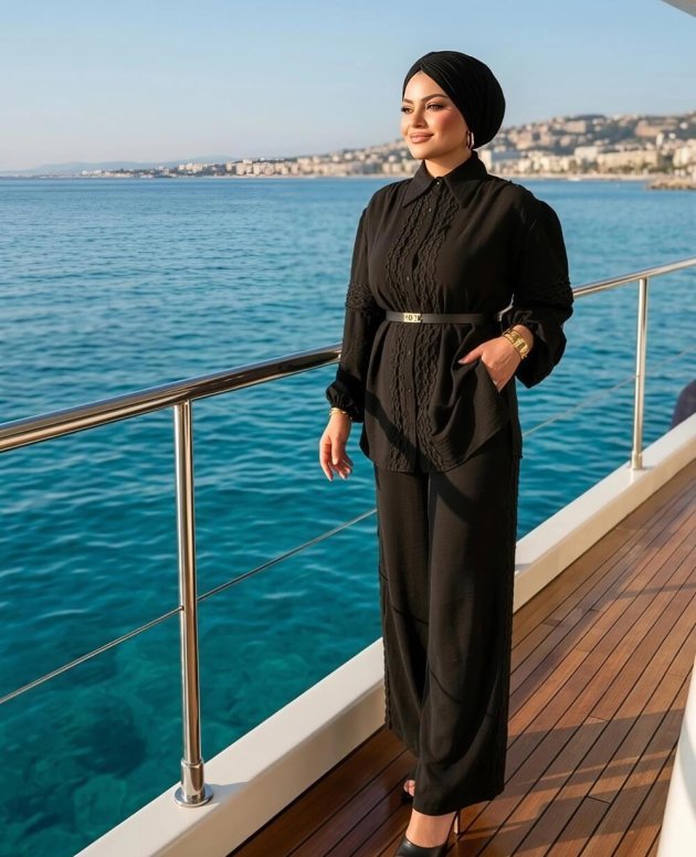 Blanqa siyah suit tesettür takım şık modern kadın ceket pantolon kombin