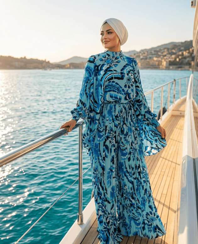 Pera ithal mavi pantolon kadın giyim