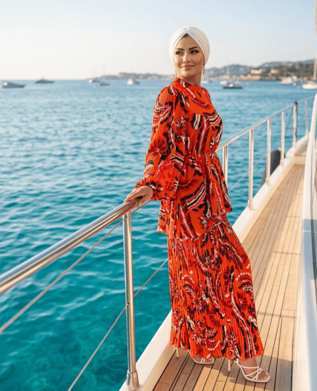 Pera model ithal turuncu kadın pantolon