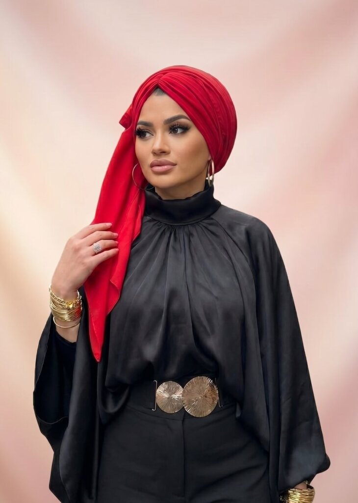 kirmizi-ipek-saten-salli-dolgulu-bone-tesettur-