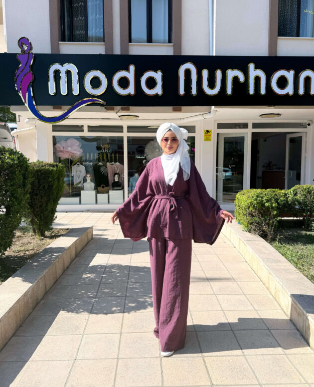 lita-bordo-tasli-kimono-takim-tesettur-dis-