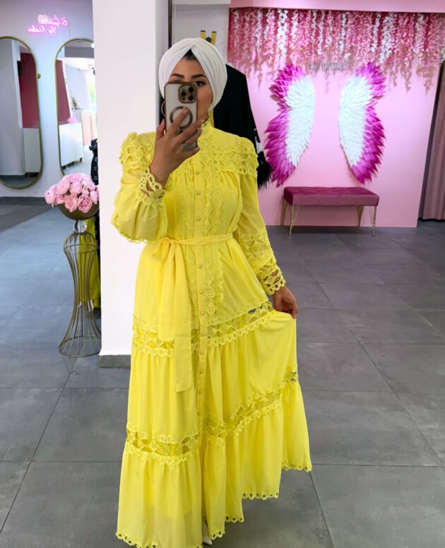 sari-dantel-ithal-elbise-tesettur-dis-