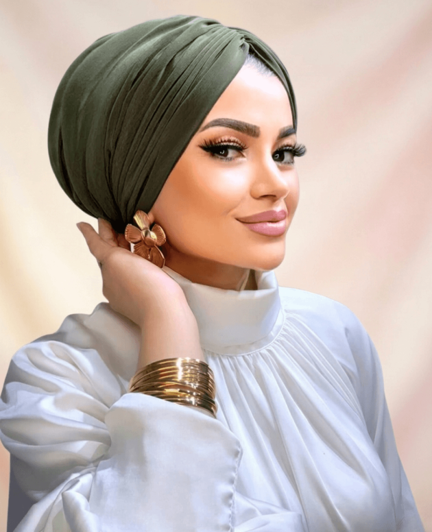 Haki Yeşil Dolgulu Drapeli Bone