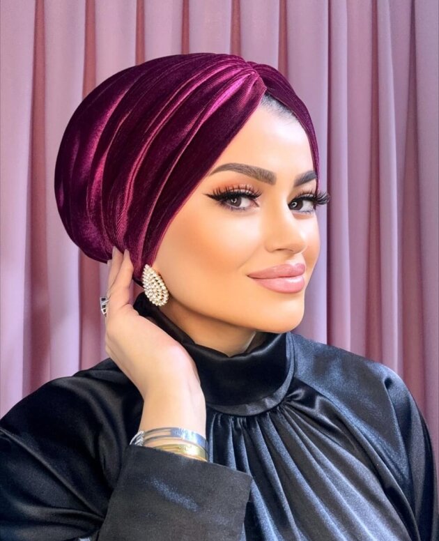 bordo-dolgulu-drapeli-kadife-bone-tesettur-dis-