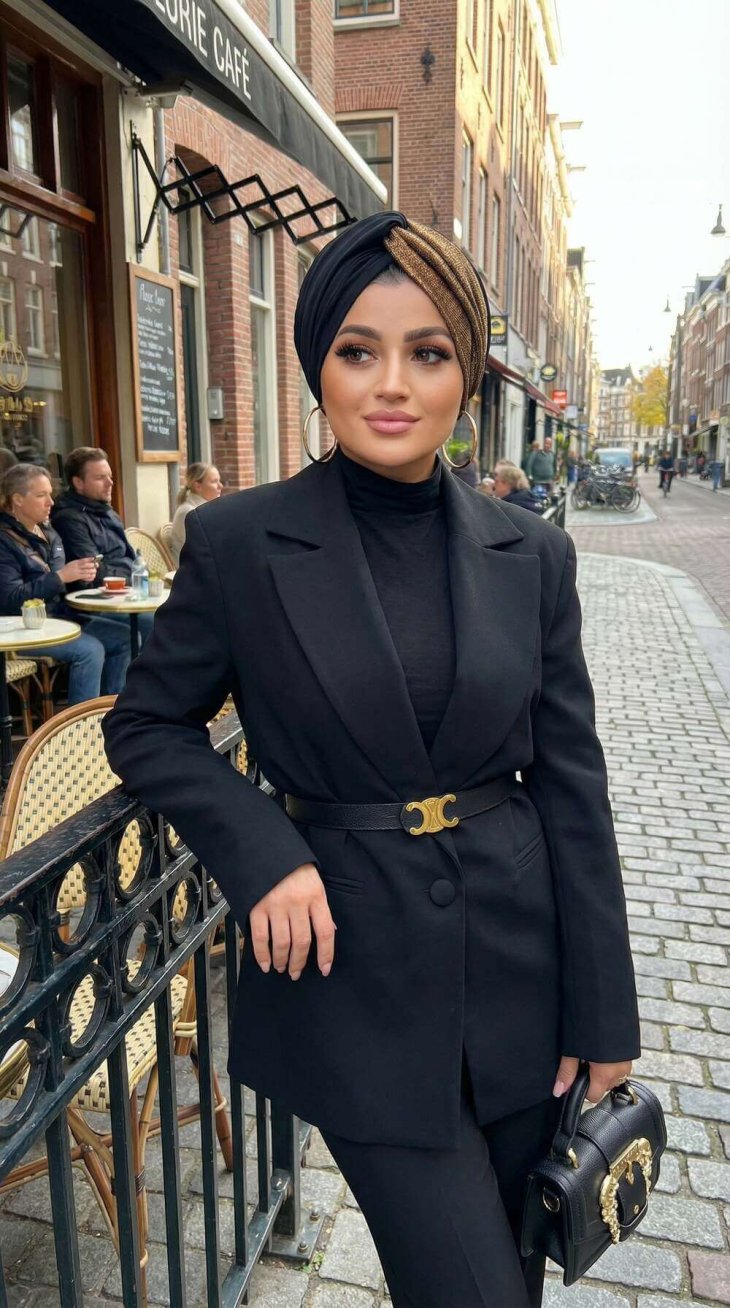 Siyah blazer ceket, modern kesim ve tok duruşlu kadın ceket modeli.
