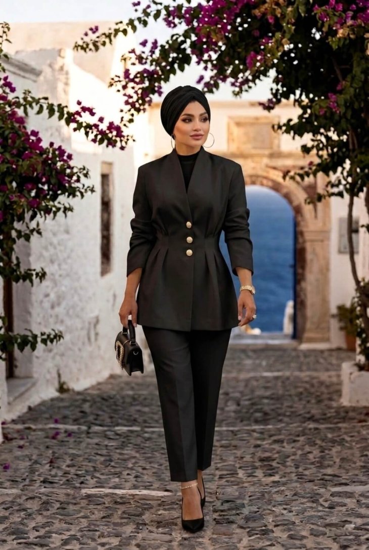 Siyah Gold Düğmeli Ceket, gold düğme detaylı, modern ve şık tasarım, kadın giyim için.