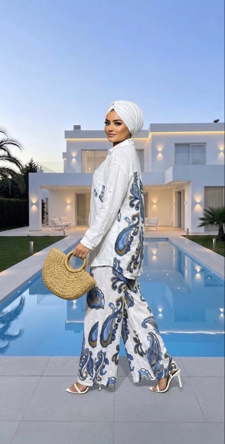 Vena İthal Keten Takım tesettür kadın giyim doğal keten kumaş şık ve rahat takım modeli