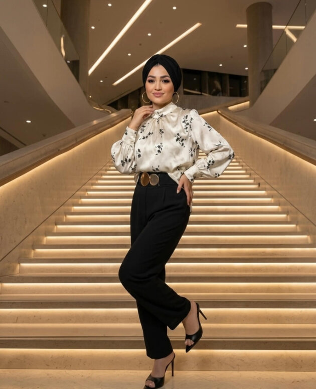 Çiçek Desenli Bluz modern kadın bluz modeli