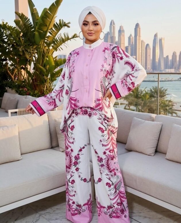 Sena Pembe Takım, modern kesimli, soft pembe renkli şık kadın takım modeli
