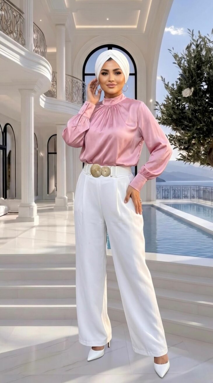 Lidya Pembe Gömlek modeli, ithal keten kumaştan üretilmiş rahat kesimli ve zarif pembe renkli kadın gömlek.